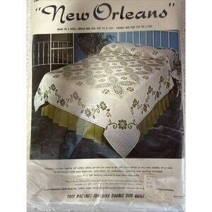 Vintage 1973 Bucilla Jiffy Cross Stitch Double Quilt Top New Orleans #8422 NOP